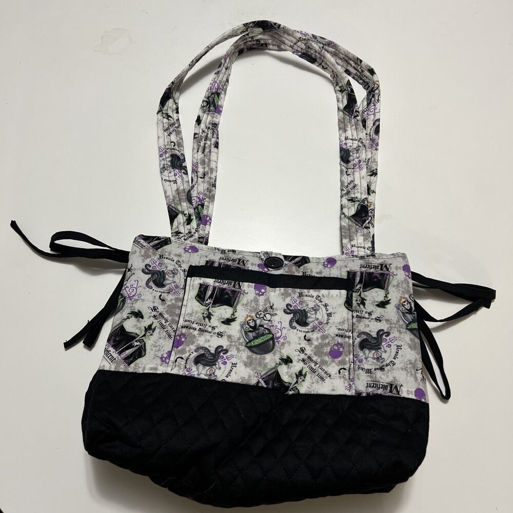 Disney Villains Hand Made Quilted Tote Bag Purse Maleficent Evil Queen Excellent